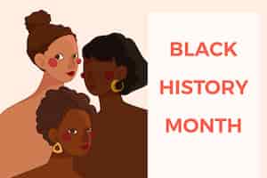 Gratis vector hand getekende zwarte geschiedenis maand achtergrond