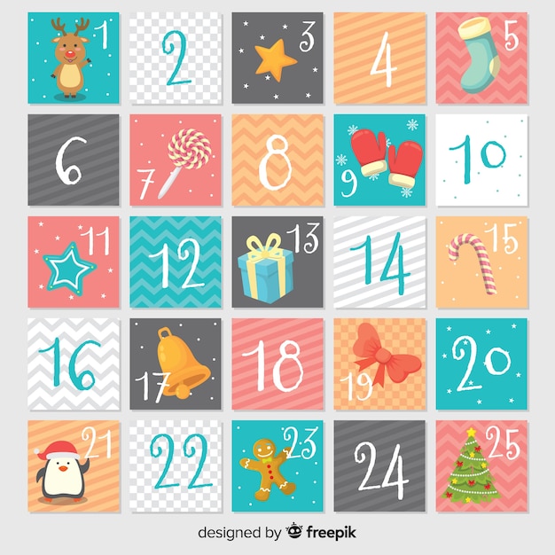 Hand getrokken adventskalender