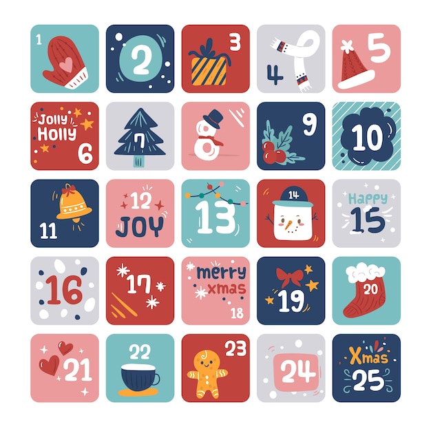 Hand getrokken adventskalender