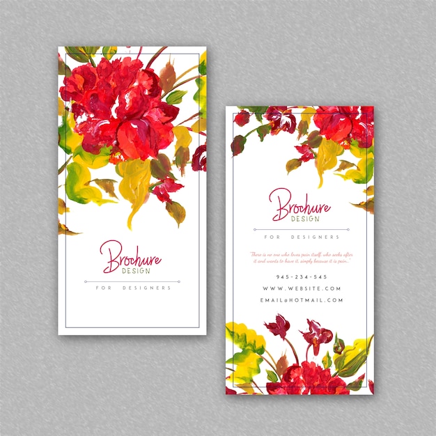 Hand getrokken aquarel bloemen brochure ontwerpen