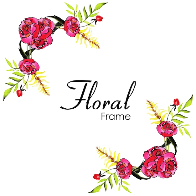 Hand getrokken aquarel floral frame design