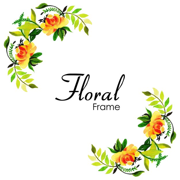 Hand getrokken aquarel Floral Frame Design