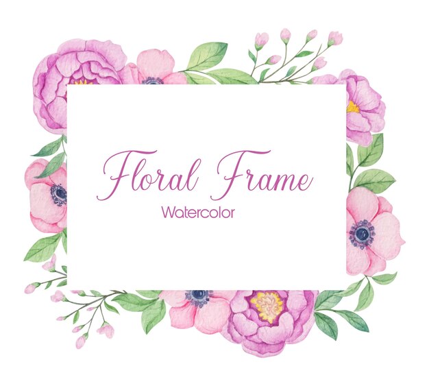 Hand getrokken aquarel floral frame design