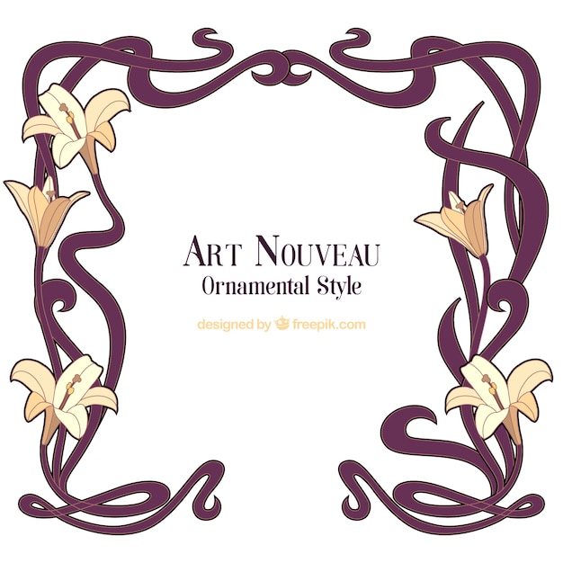 Gratis vector hand getrokken art nouveau frame