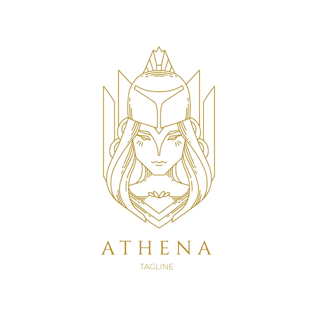 Gratis vector hand getrokken athena logo sjabloon