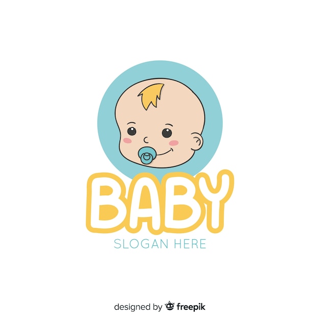 Gratis vector hand getrokken baby logo