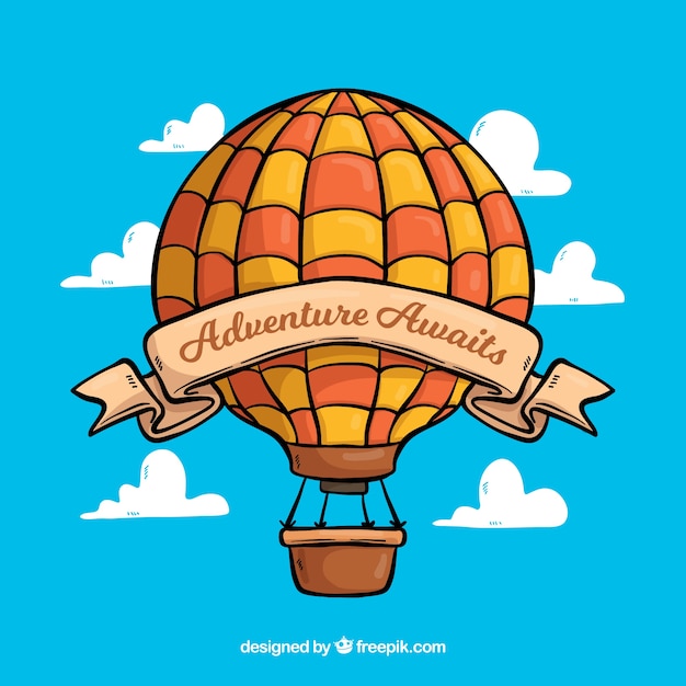 Gratis vector hand getrokken ballon met vintage stijl