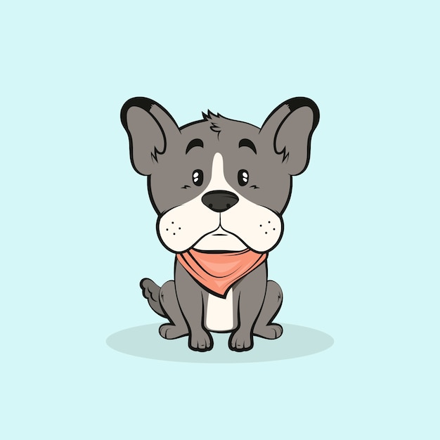 Gratis vector hand getrokken bandana hond illustratie