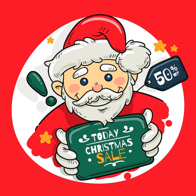 Gratis vector hand getrokken banner kerstmis verkoop