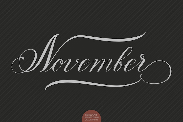 Gratis Vector hand getrokken belettering november.