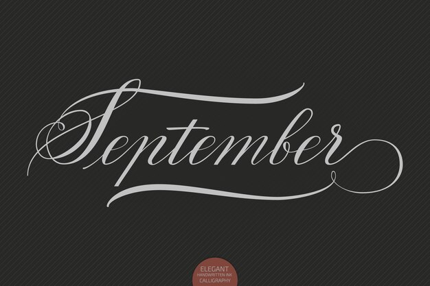 Hand getrokken belettering september.