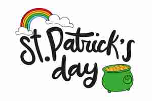 Gratis vector hand getrokken belettering voor st. patrick's dag