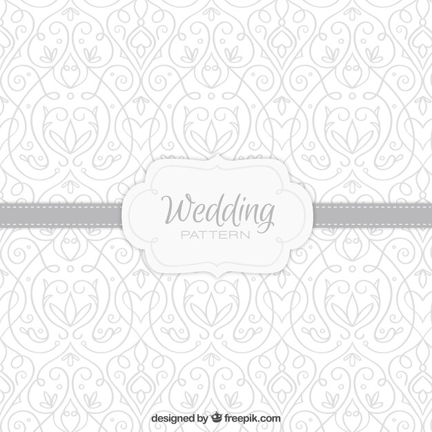 Hand getrokken bloemen huwelijk patroon in grijze kleur