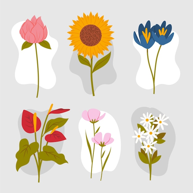 Gratis vector hand getrokken bloemencollectie