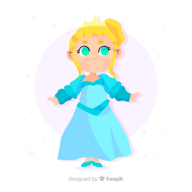 Gratis vector hand getrokken blonde prinses portret