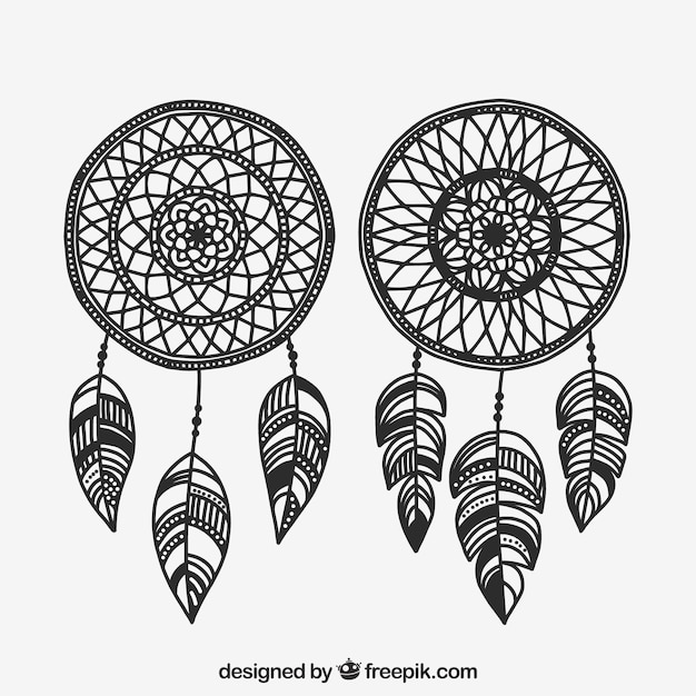 Gratis vector hand getrokken boho element collectie