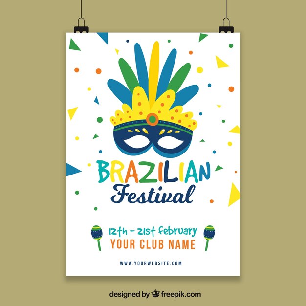 Hand getrokken Braziliaanse carnaval partij flyer / poster