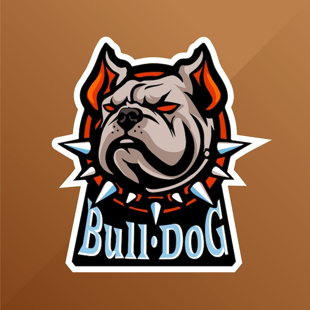 Gratis vector hand getrokken bulldog logo sjabloon