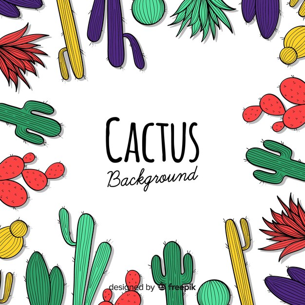 Hand getrokken cactus achtergrond