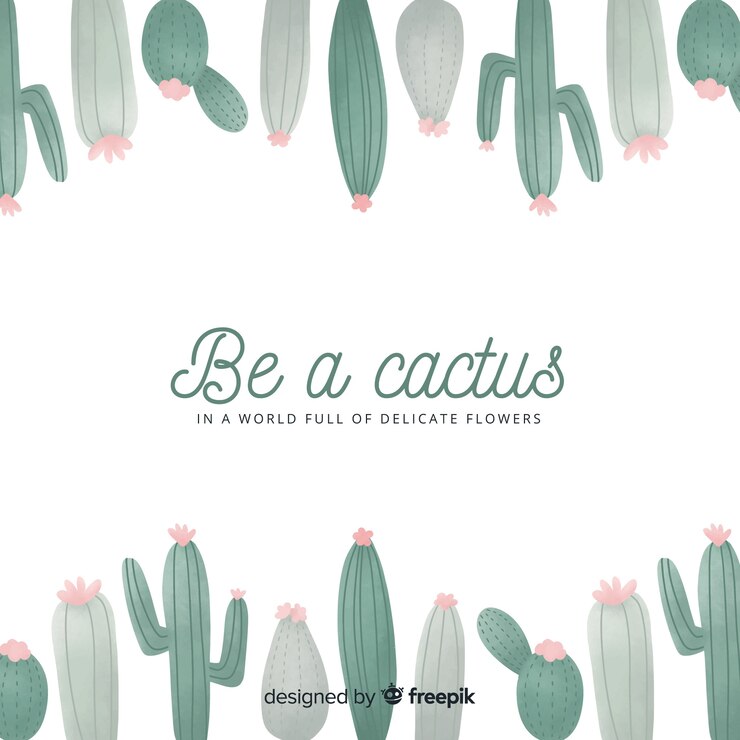 Gratis Vector hand getrokken cactus achtergrond