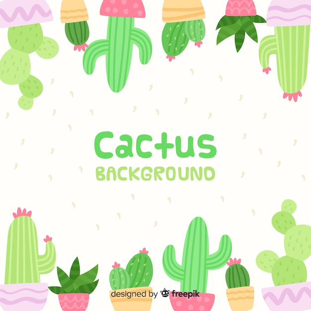 Gratis vector hand getrokken cactus frame achtergrond