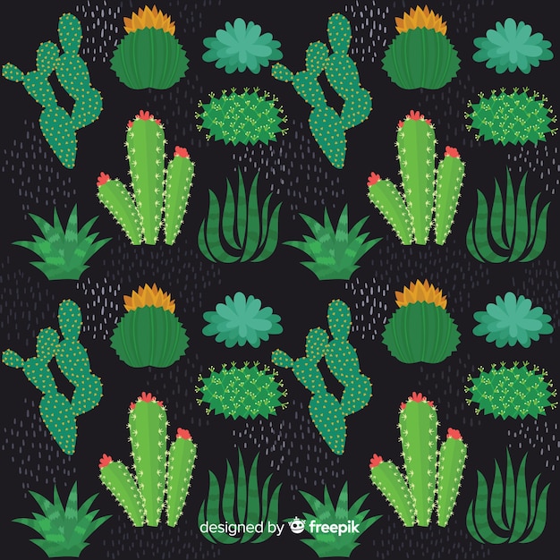 Hand getrokken cactus patroon achtergrond