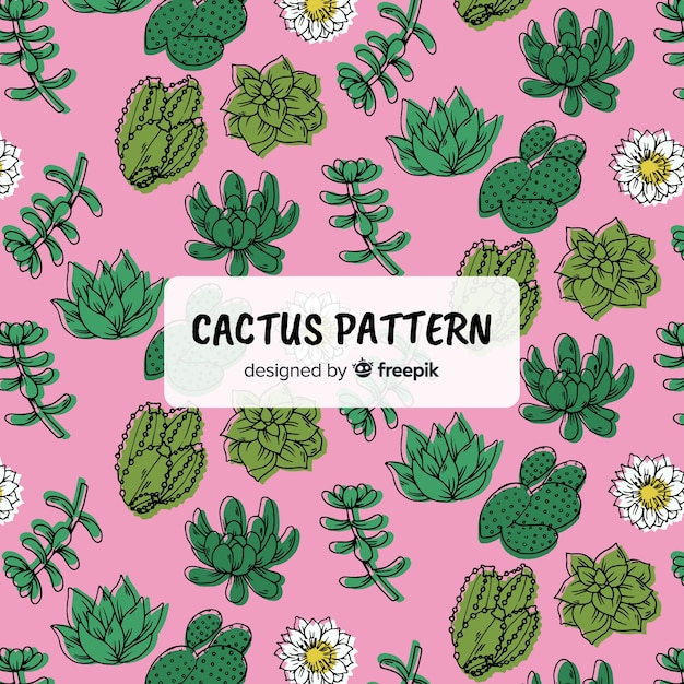 Hand getrokken cactus patroon