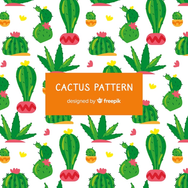 Hand getrokken cactus patroon