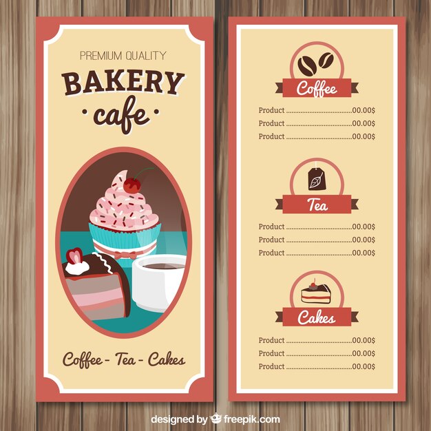 Hand getrokken cafe menu template