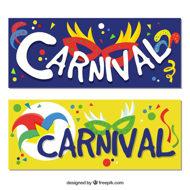 Hand getrokken carnaval banners