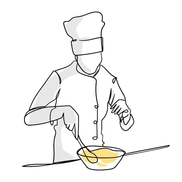 Gratis vector hand getrokken chef-kok tekening illustratie