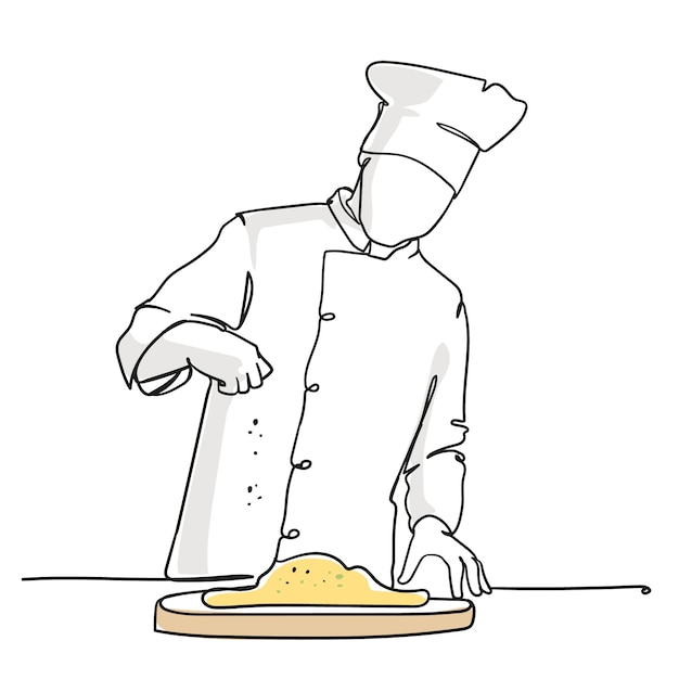 Gratis vector hand getrokken chef-kok tekening illustratie