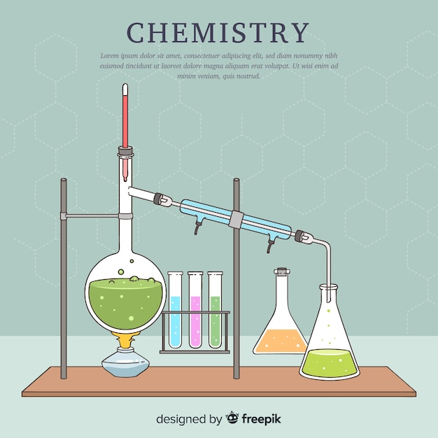 Hand getrokken chemie achtergrond