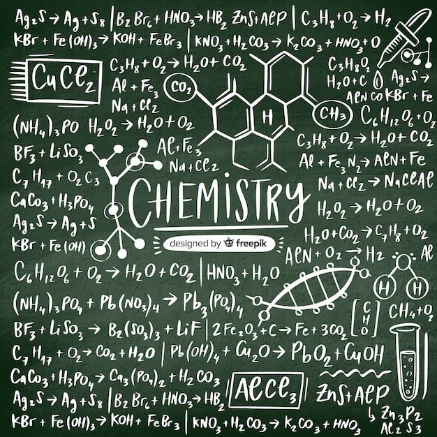 Gratis vector hand getrokken chemiebord