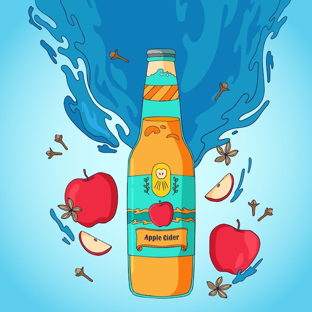 Gratis vector hand getrokken cider illustratie