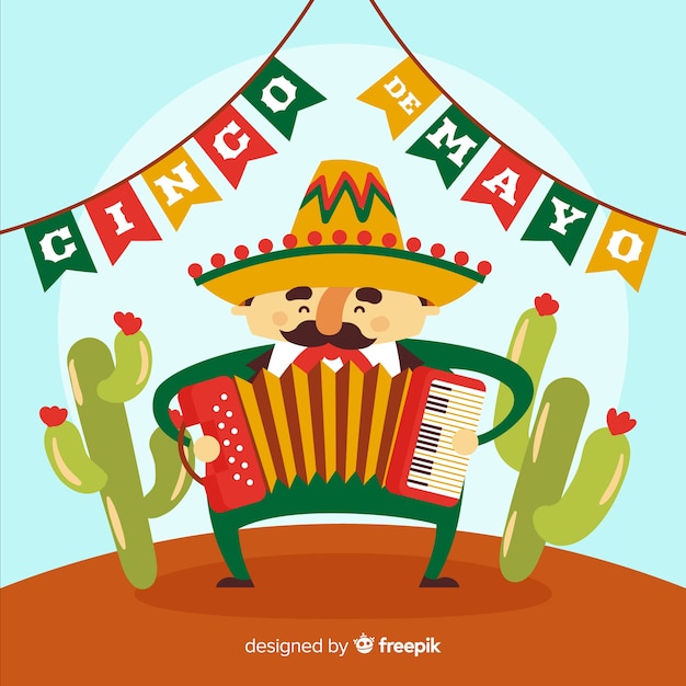 Gratis vector hand getrokken cinco de mayo achtergrond