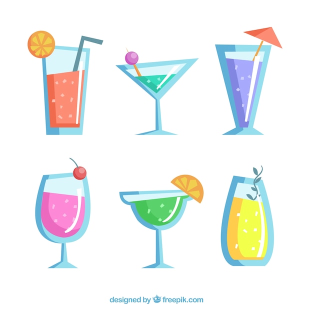 Gratis vector hand getrokken cocktail collectie