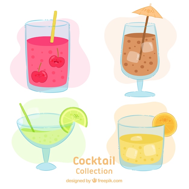 Hand getrokken cocktail collectie