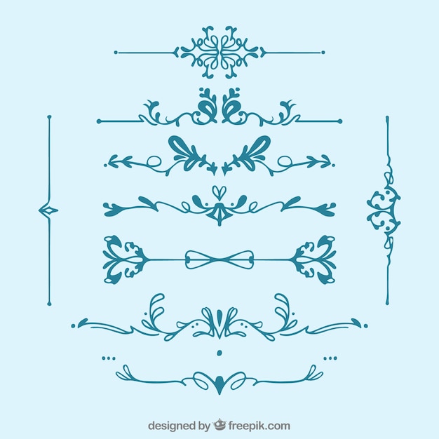 Gratis vector hand getrokken collectie bruiloft ornamenten