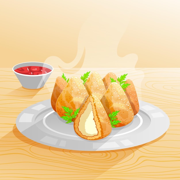 Gratis vector hand getrokken coxinha