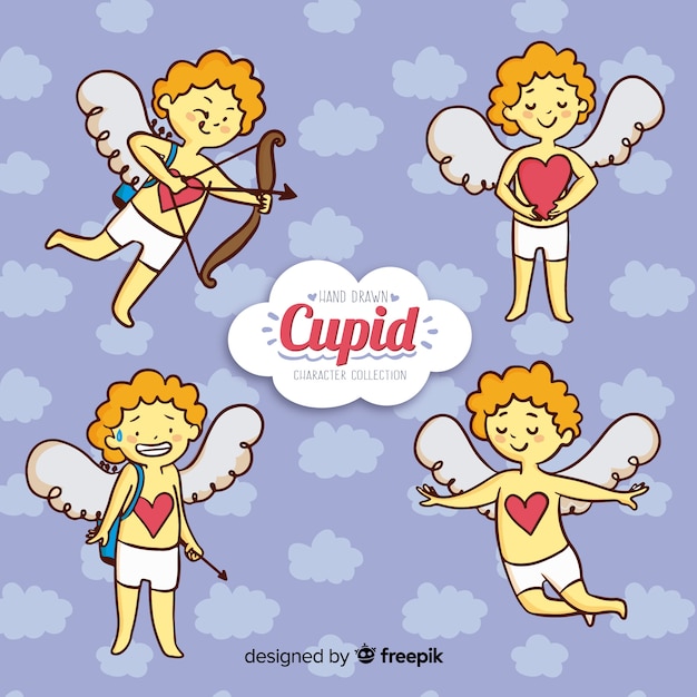 Hand getrokken cupid karakter collectie