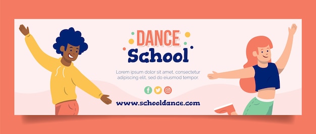 Gratis vector hand getrokken dansschool twitter header