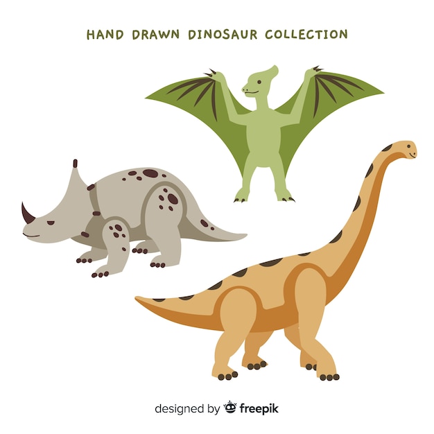 Hand getrokken dinosaurusinzameling