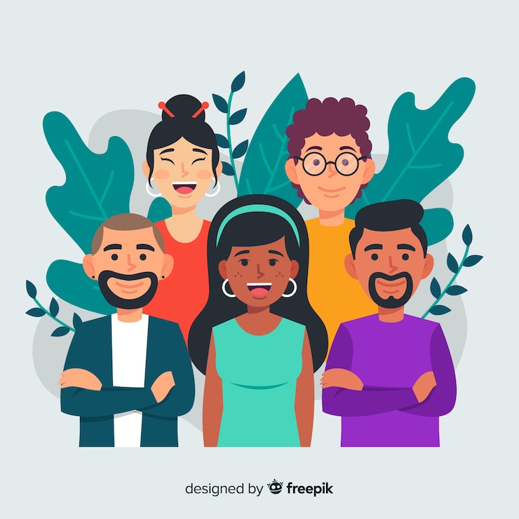Gratis Vector hand getrokken diversiteit concept achtergrond