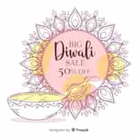 Gratis vector hand getrokken diwali verkoop