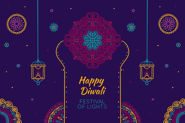 Gratis vector hand getrokken diwali