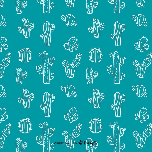 Hand getrokken doodle cactus achtergrond