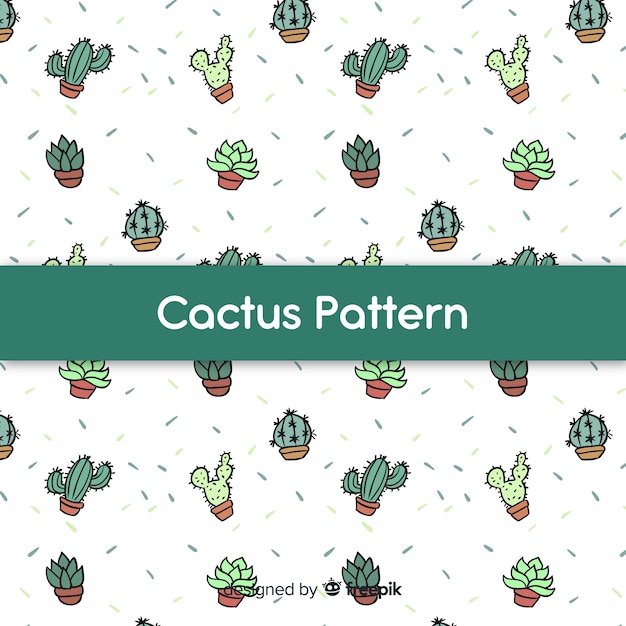 Hand getrokken doodle cactus patroon