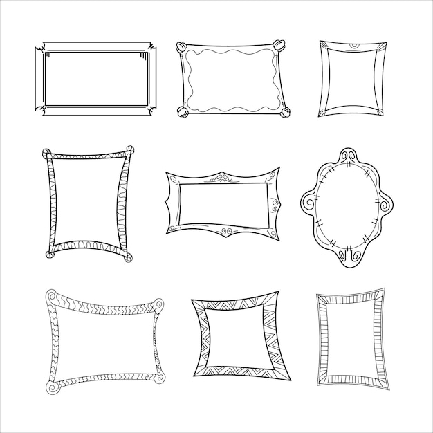 Hand getrokken doodle frame pack