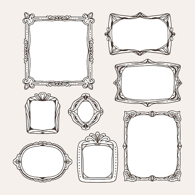 Gratis vector hand getrokken doodle frames collectie